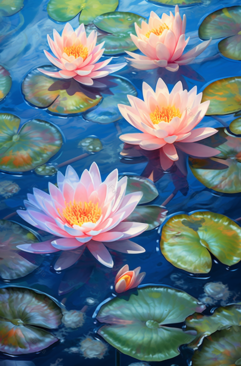 梦幻荷花风景背景,插画/手绘图,插画/手绘图库,插画/手绘图下载,插画/手绘